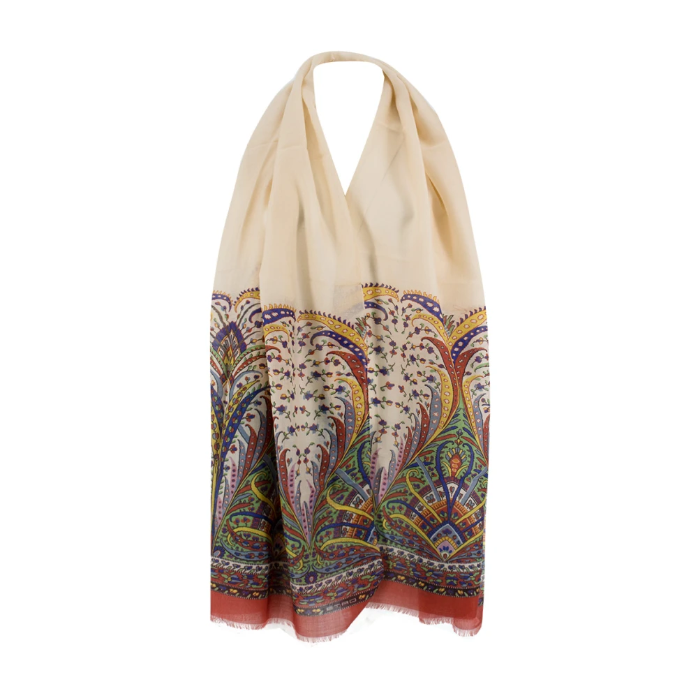 ETRO Gedrukte Sjaal van Kasjmier Zijde Mix Multicolor Dames