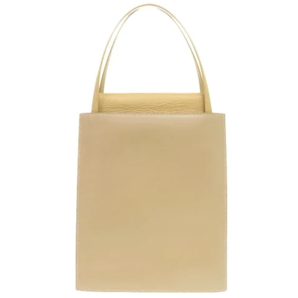 Hermès Vintage Pre-owned Leather totes Beige Dames
