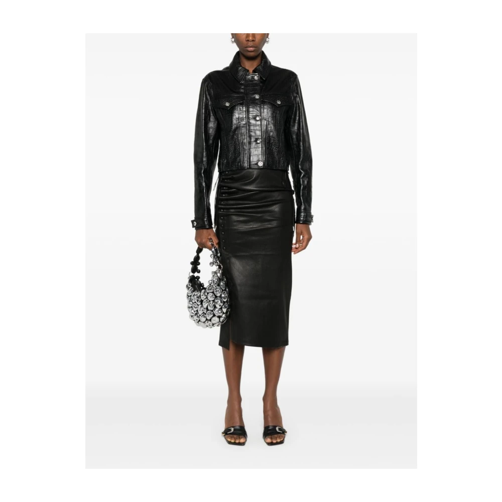 Paco Rabanne Midi Rok in Zwart Black Dames