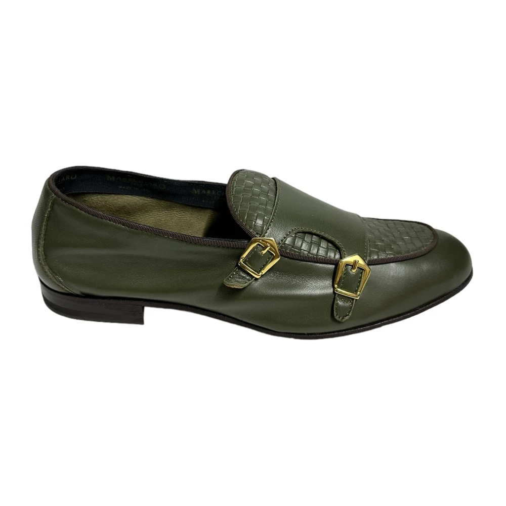 Marechiaro 1962 Groene leren dubbele gesp mocassin Green Heren