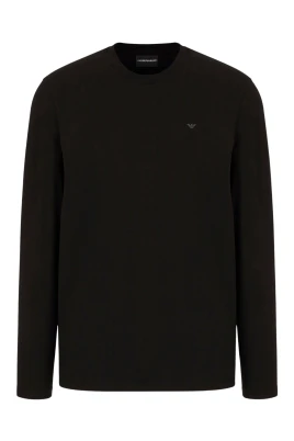 Långärmad bomullsjersey T-shirt