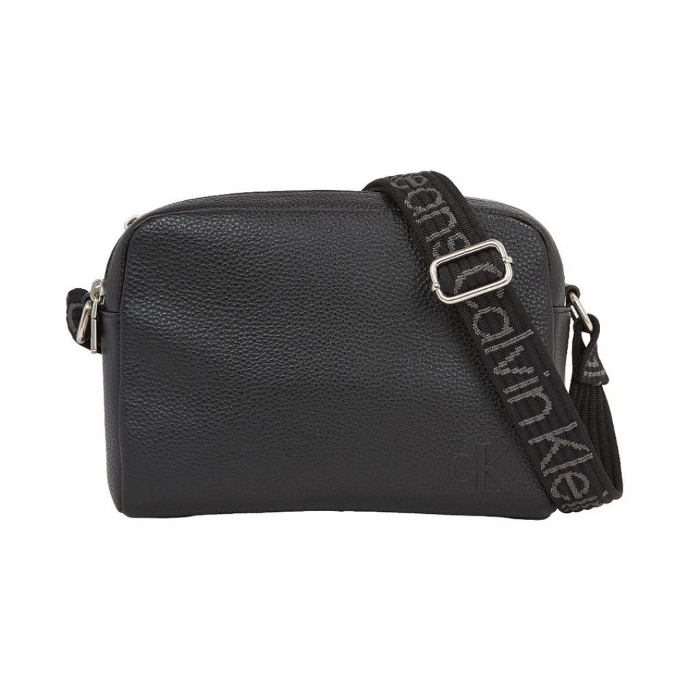 Calvin Klein Zwarte Cameratas met Dubbele Rits Black Dames