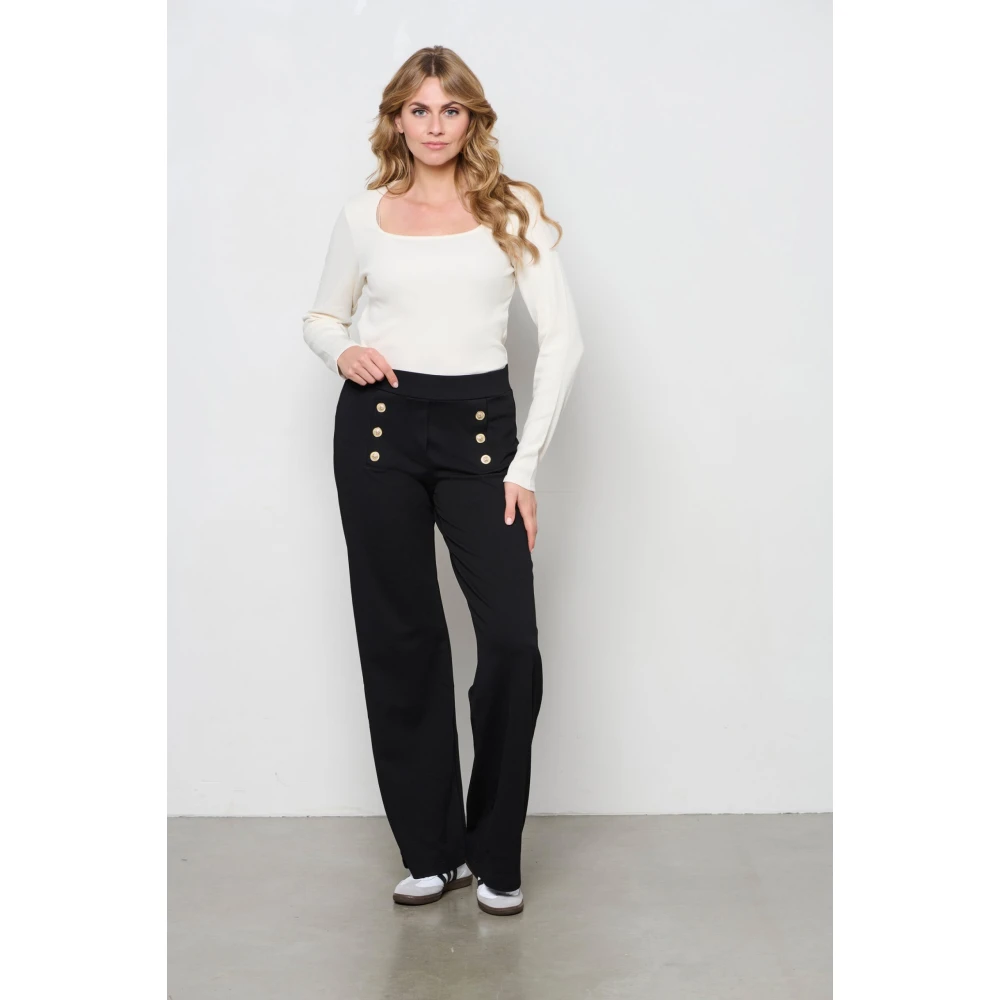 &Co Woman Rib Lange Mouw T-shirt Roomwit Beige Dames