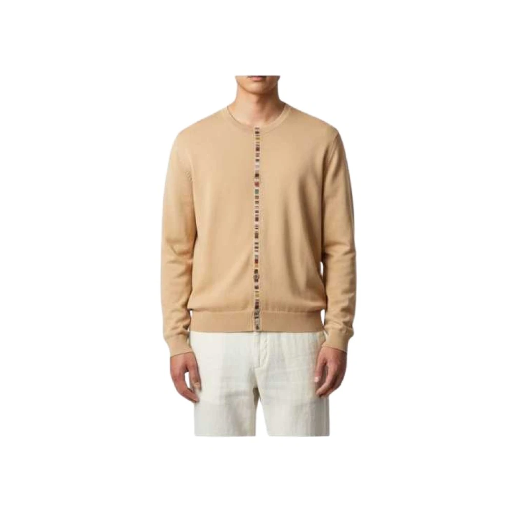 Paul Smith Uomo Beige - Fine Jumper Con Striscia Bayadère - Knitwear - Xl