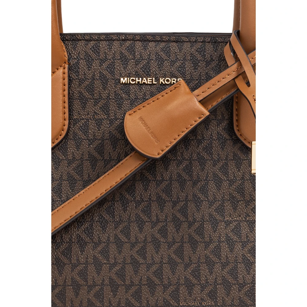 Michael Kors Scarlett Medium Signature Logo Schoudertas Brown Dames