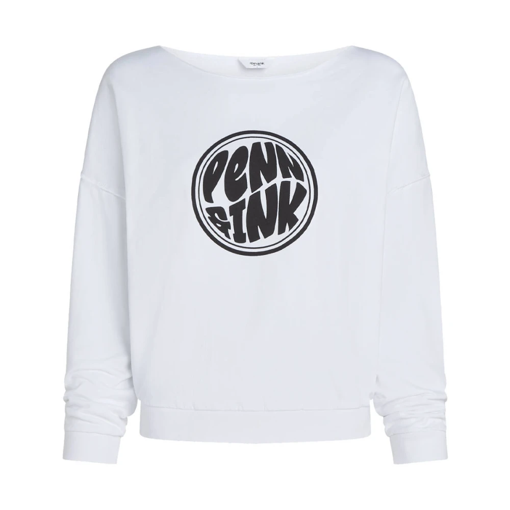 Penn&Ink N.Y Sweater Print Stijlvolle Sweatshirt White Dames