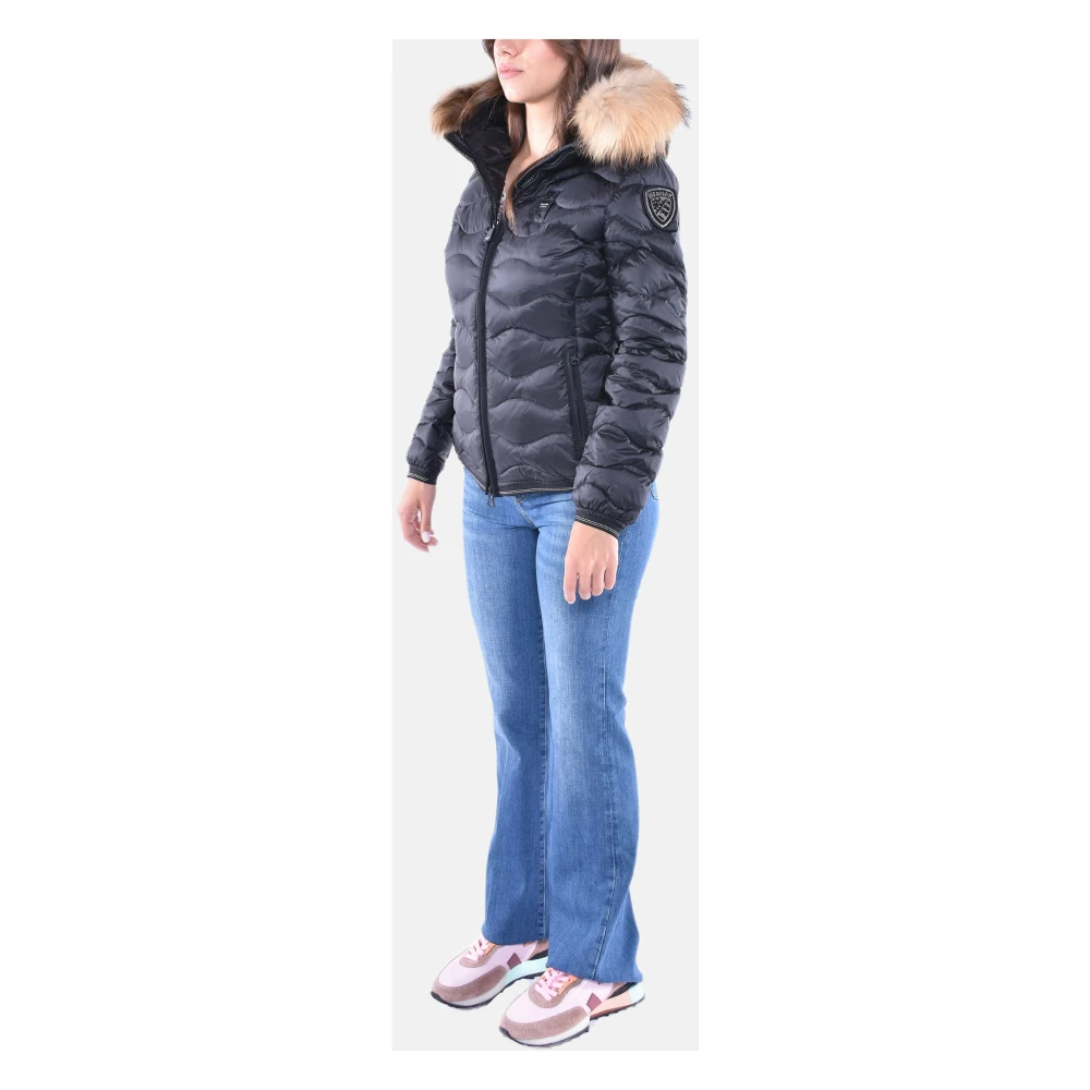 Blauer Gewatteerde donsjas Black Dames