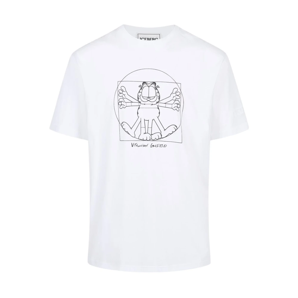 Iceberg Vitruvian Garfield Print T-shirt White Heren