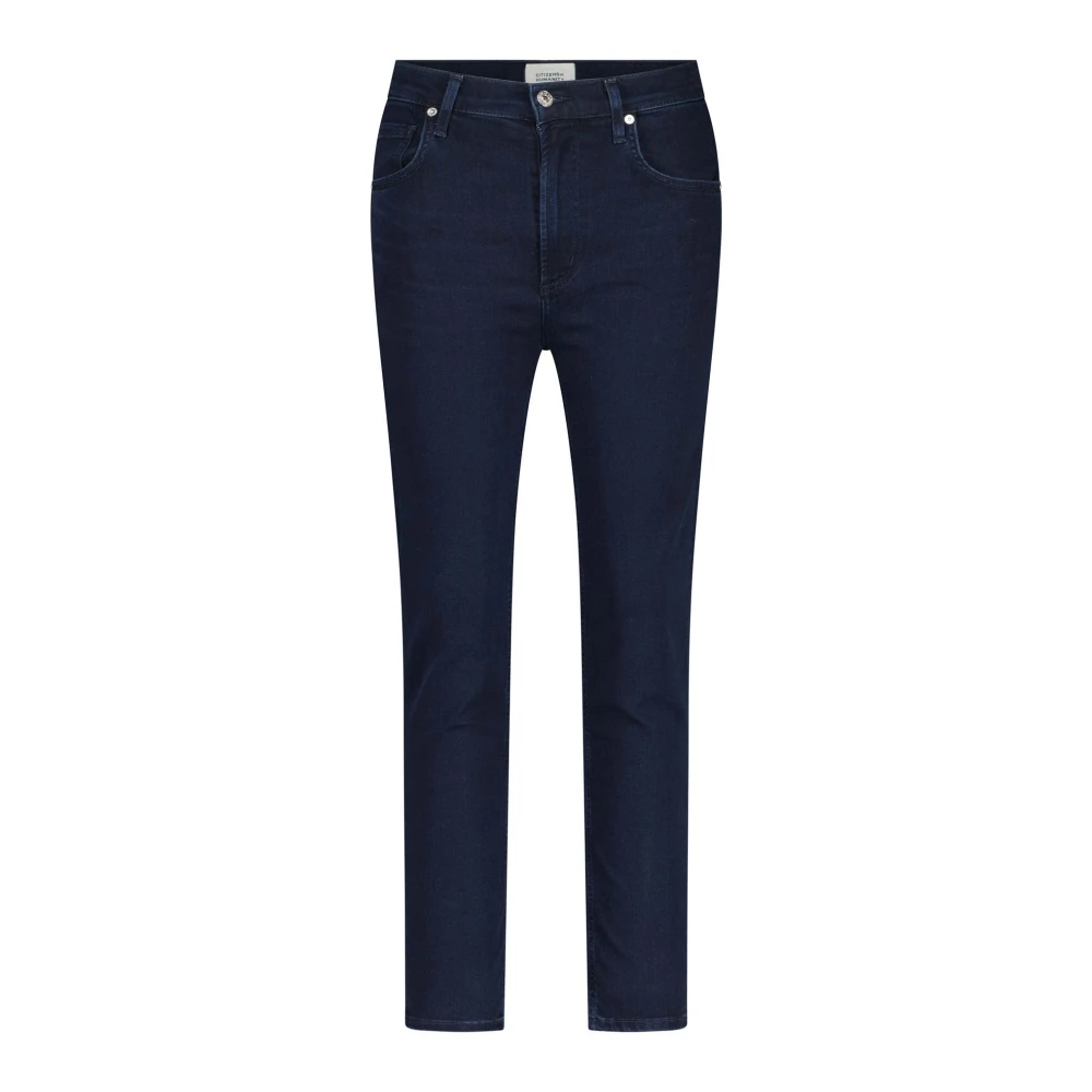 Citizens of Humanity Hoge Taille Straight Crop Jeans Blue Dames