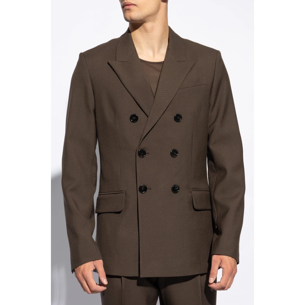 Ami Paris Double-breasted Blazer Brown Heren