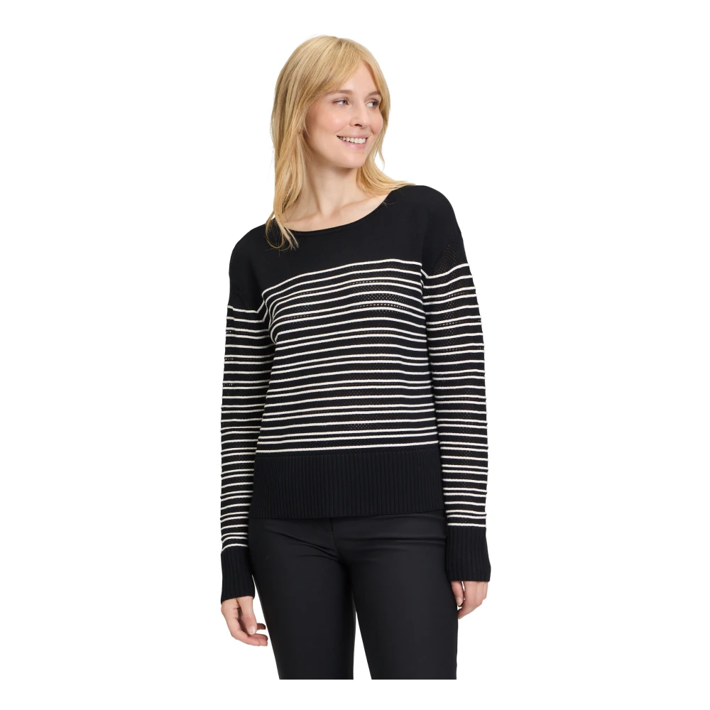Betty Barclay Gestreepte Gebreide Trui Black Dames