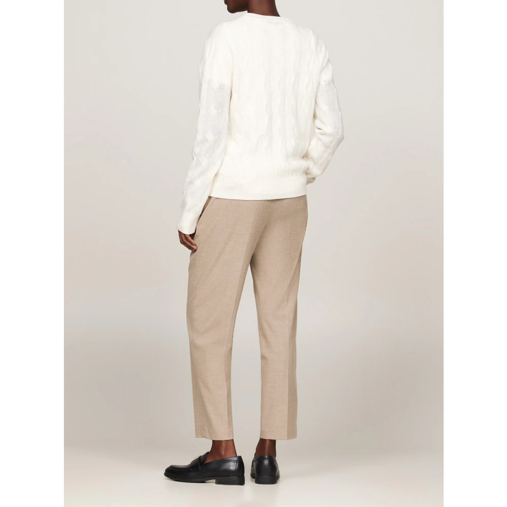 Tommy Hilfiger Zachte wol kabeltrui White Dames