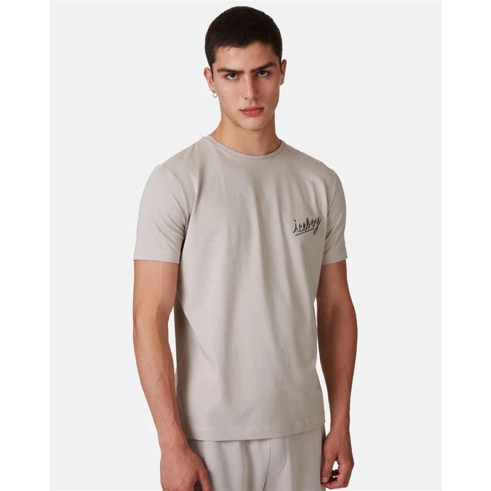 Iceberg Grijze T-shirt met logo Gray Heren