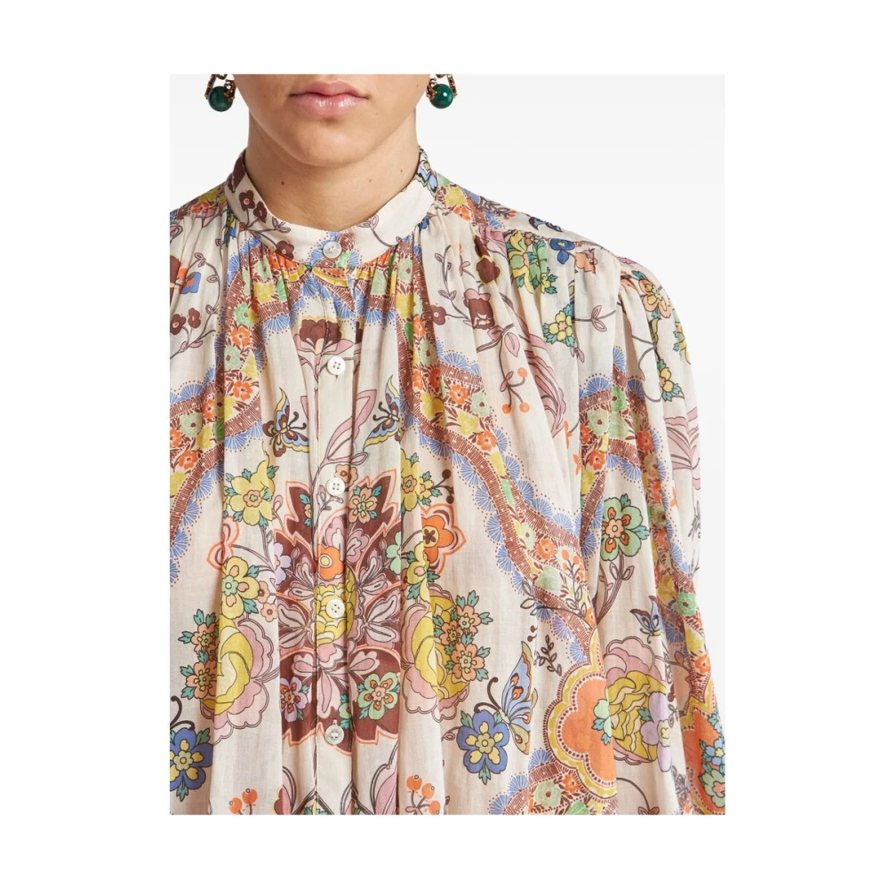 ETRO Beige Blouse met Bisschopsmouwen Multicolor Dames