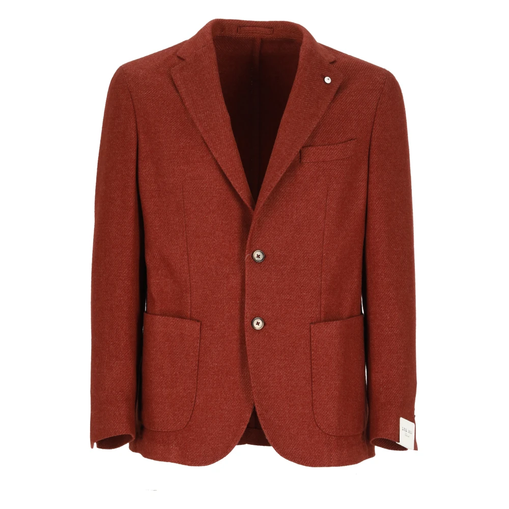 Lubiam Rode Wol Peak Revers Jas Red Heren