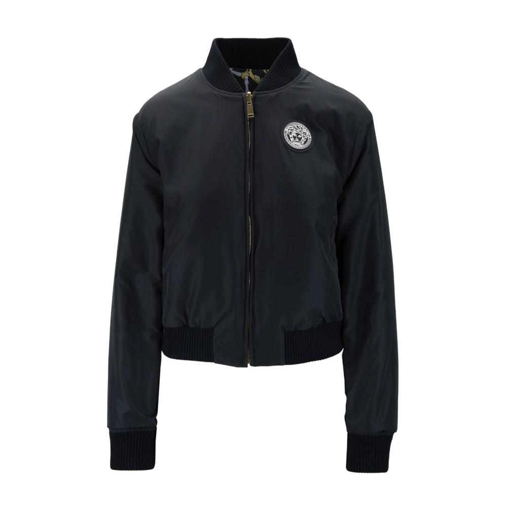 Versace Omkeerbare Jas met Ritssluiting en Hoge Kraag Multicolor Dames