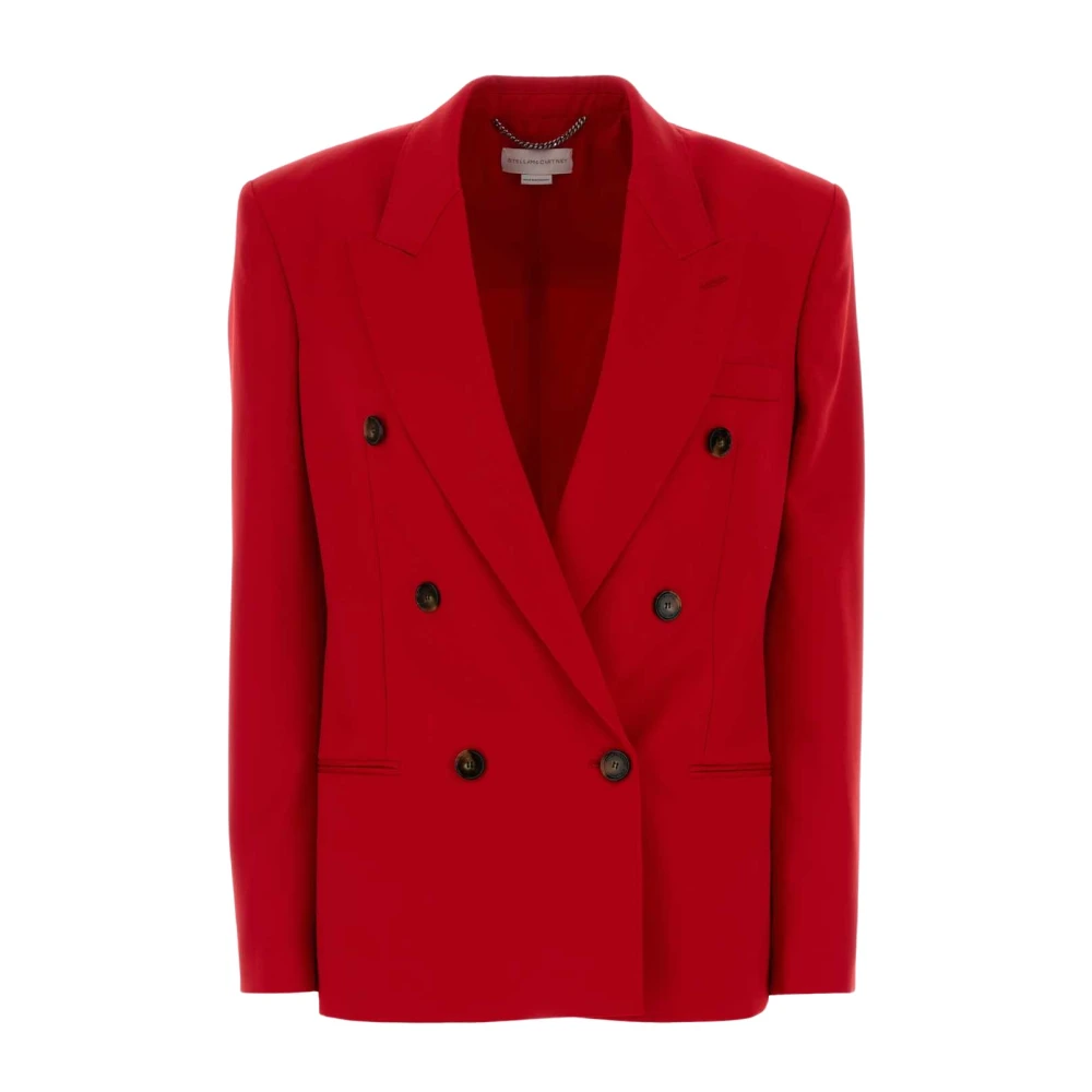 Stella Mccartney Women's Red Double-Breasted Wool Blazer - Blazers - Xs - Jackets