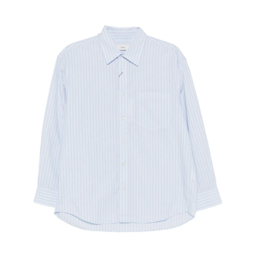 Dunst Vrouw Blauw Overhemden Dames, Xs, Katoen, Gestreepte Overhemd