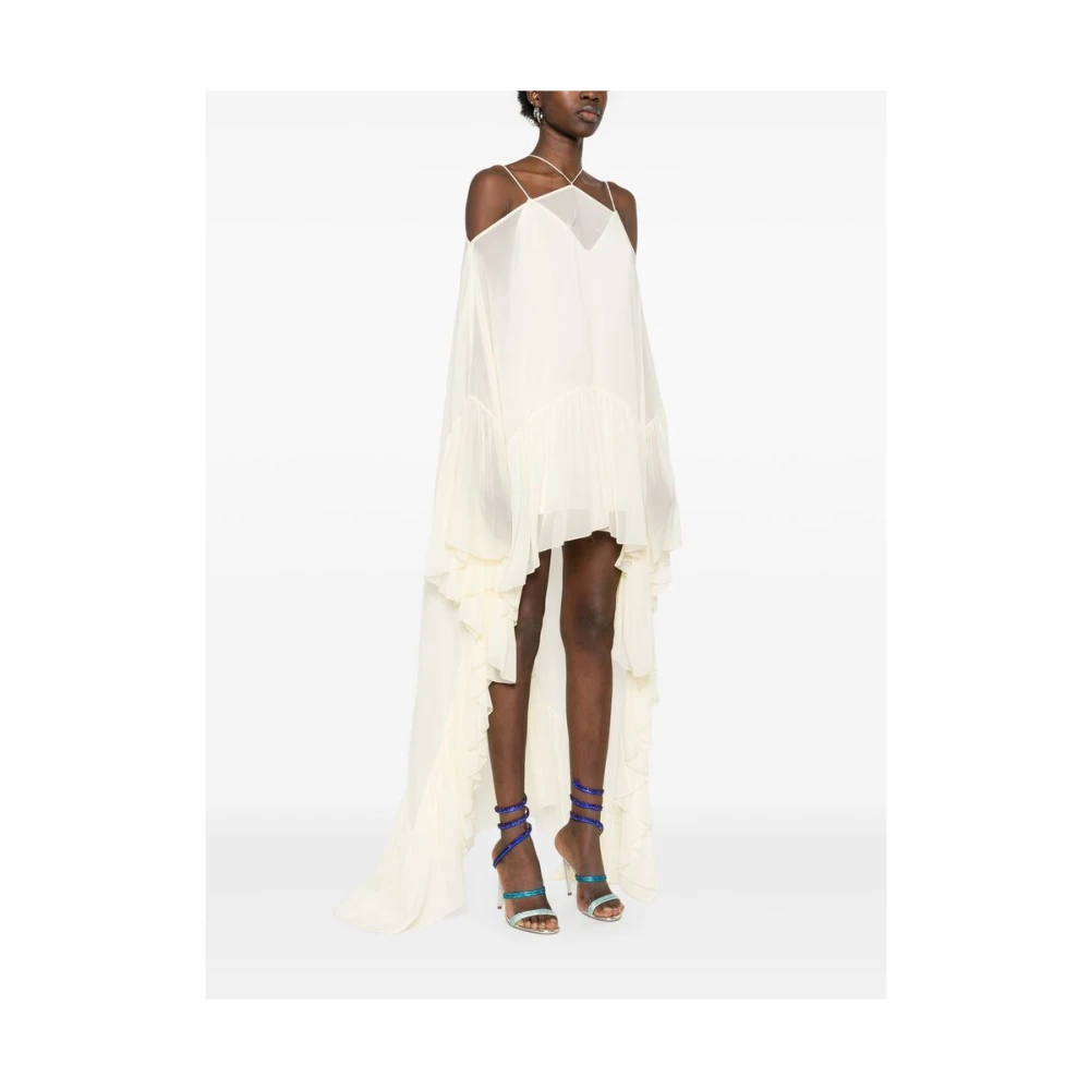 Taller Marmo Beige Batwing Style Jurk met Gerimpeld Detail Beige Dames