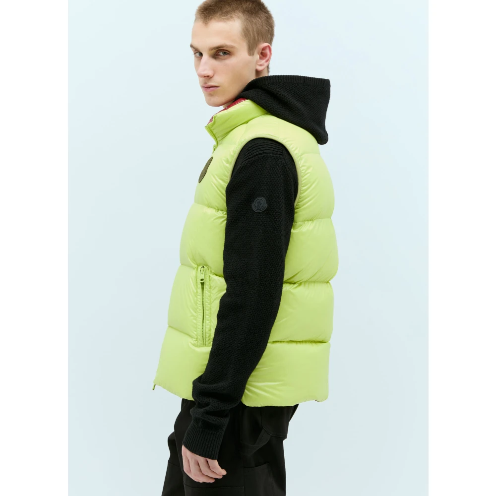 Moncler Gewatteerd Nylon Donsvest Yellow Heren