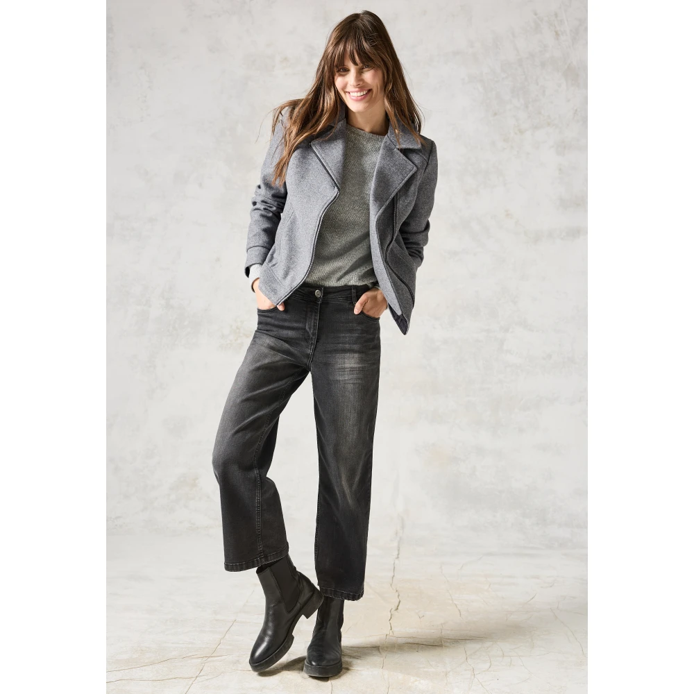 cecil Stijlvolle wollen bikerjas Gray Dames