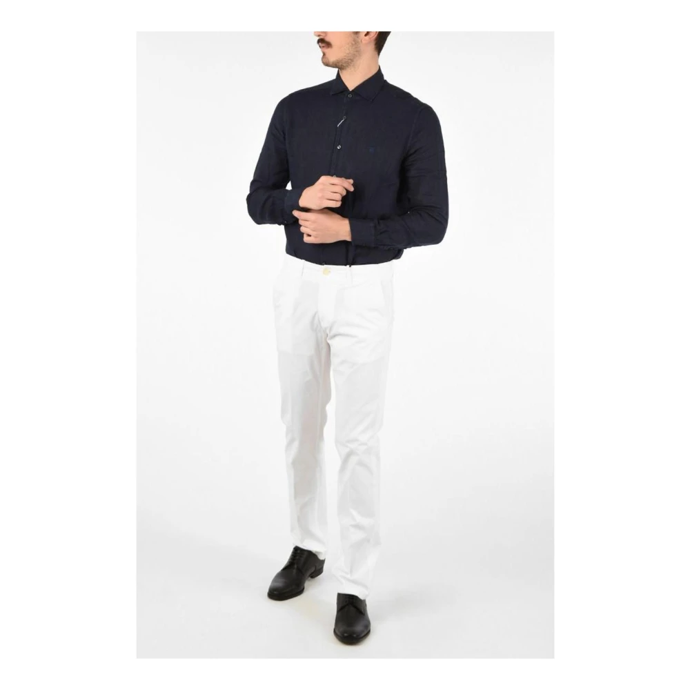 Corneliani Witte Chino Broek Klassieke Stijl White Heren