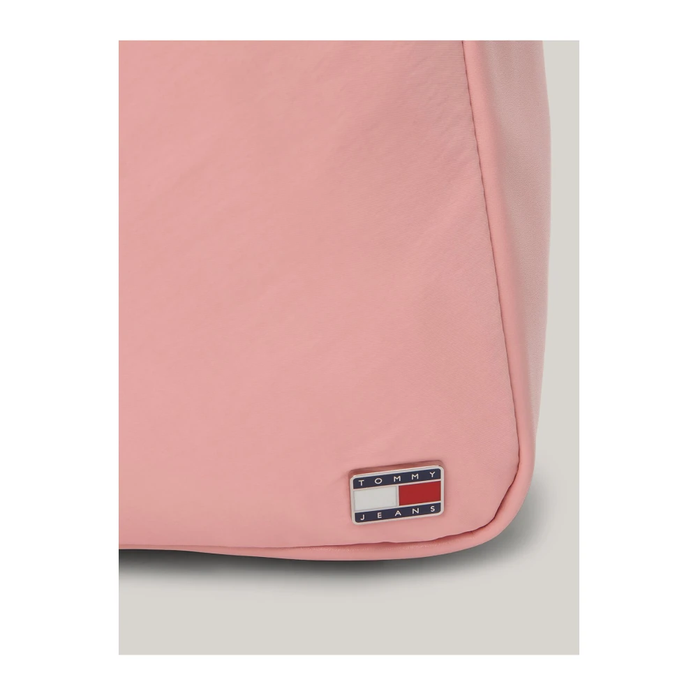 Tommy Jeans Roze Nylon Tote Tas Pink Dames