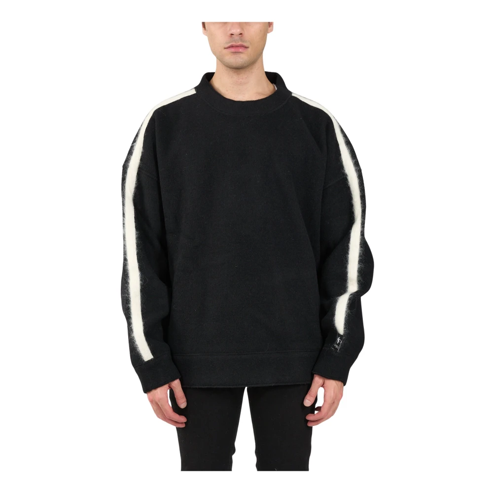 N21 Wollen trui met contrasterende mouwen Black Heren