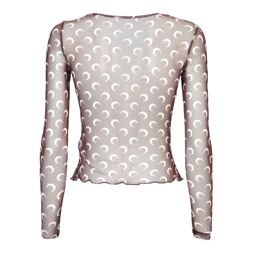 Marine Serre Maan Mesh Top Brown Dames