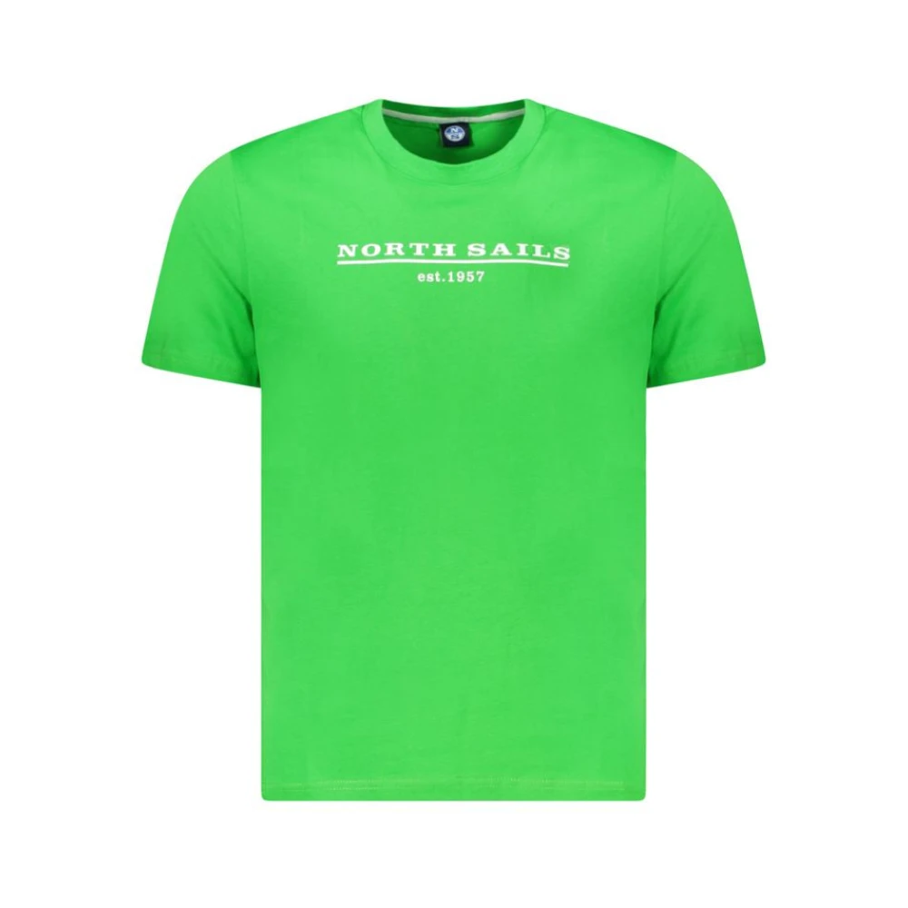 North Sails Grön Bomull T-shirt Green, Herr