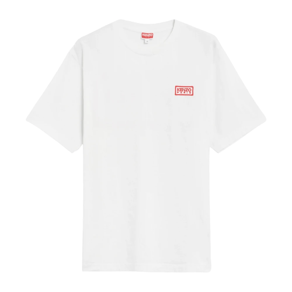 Kenzo Rood Logo T-shirt Korte Mouwen White Heren