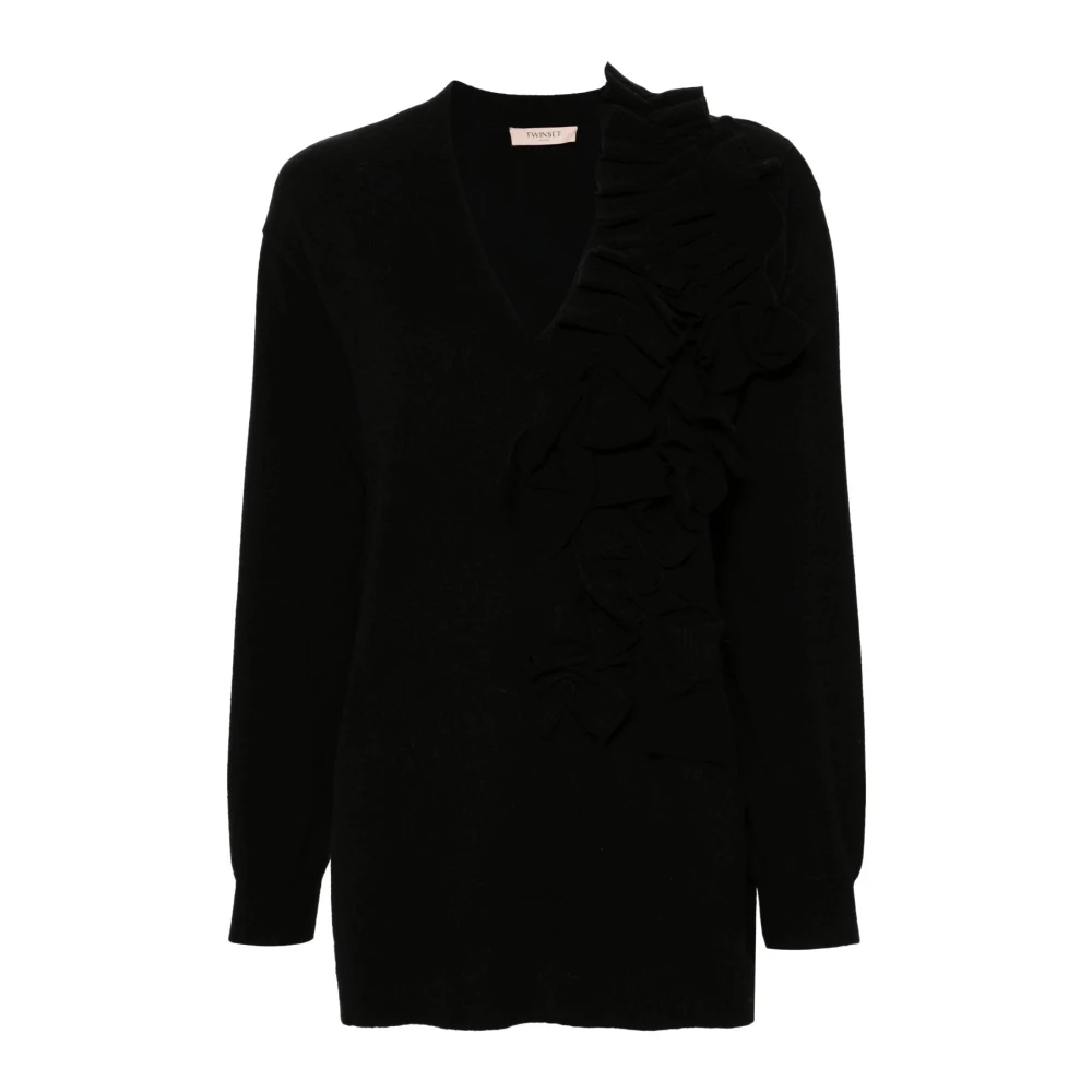 Twinset Kasjmiermix Gebreide Trui Black Dames