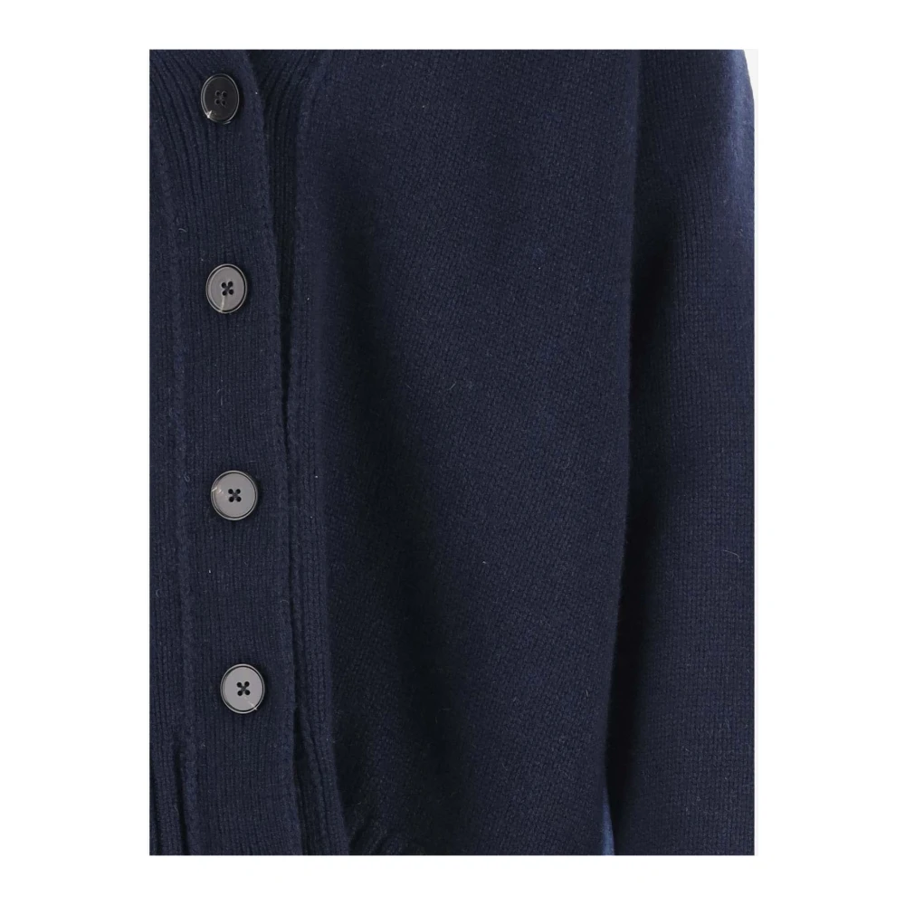 Jil Sander Cashmere Blend V-hals Vest Grijs Blue Dames