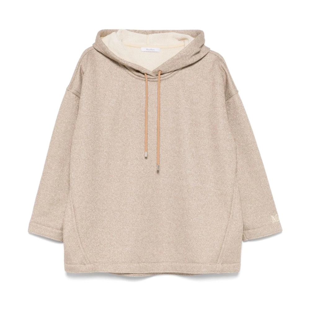 Max Mara Kameelbruine trui met capuchon en lurex-details Brown Dames