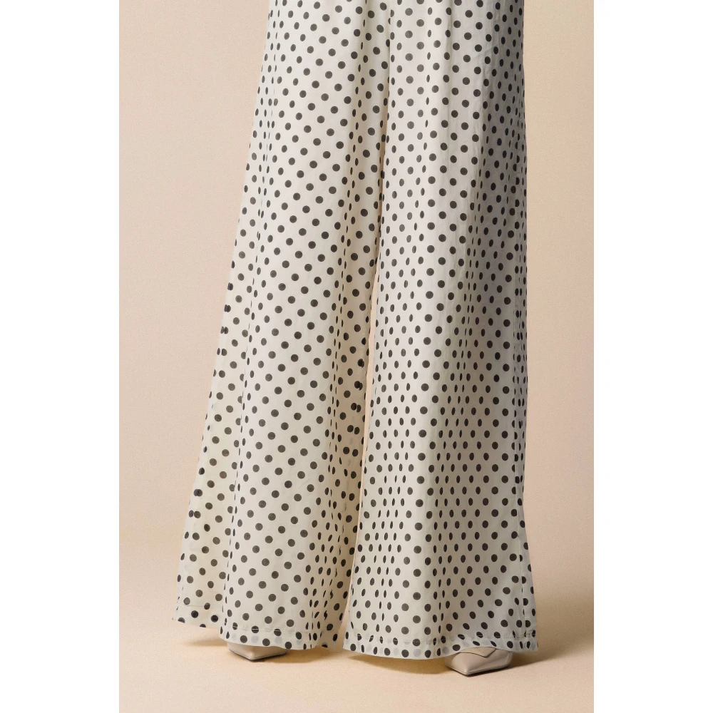 Kocca Wijde pijpen polka dot broek Beige Dames