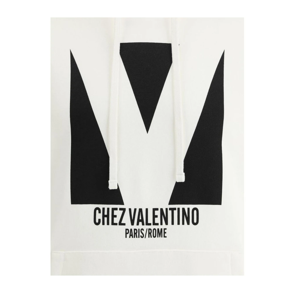 Valentino Maxi Monogram Katoenen Hoodie met Koord Beige Heren