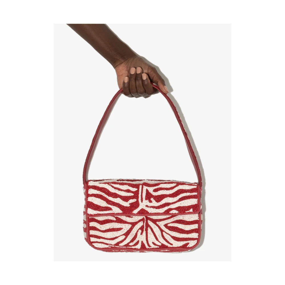 Staud Zebra Print Kralen Foldover Schoudertas Red Dames