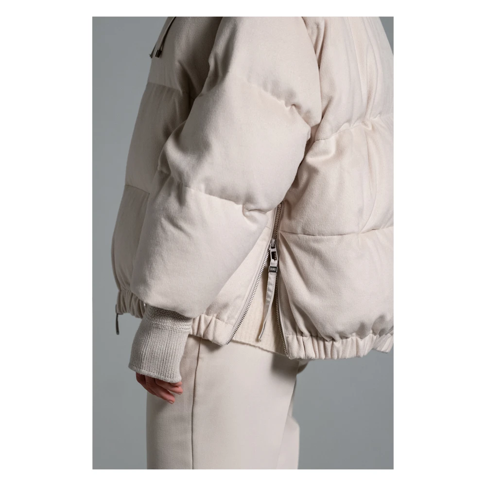 Duno Korte Oversized Pufferjas White Dames