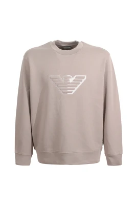 Crew-neck Sweatshirt med tvåfärgad örn