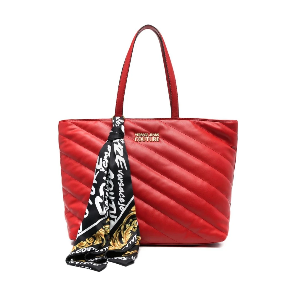 Versace Jeans Couture Gewatteerde rode schoudertas met Baroque Print Sjaal Red Dames