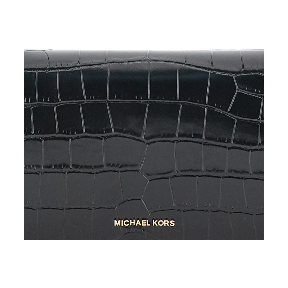 Michael Kors Zwarte Crossbody Tas met Flap Ketting Black Dames