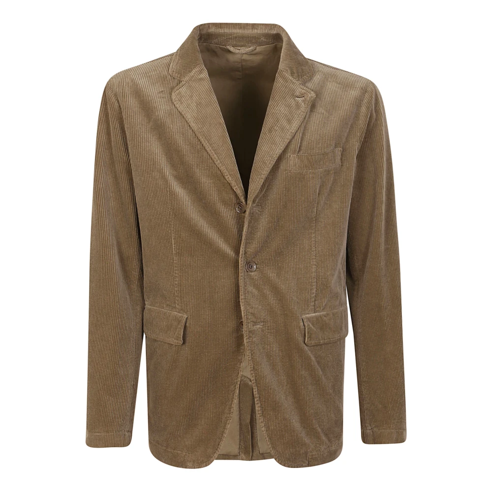 Aspesi Beige Corduroy Blazer Jas Brown Heren