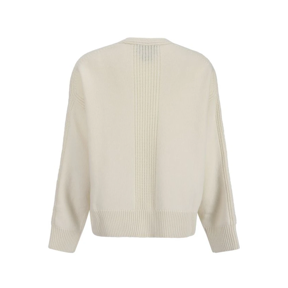Sa Su Phi Merinowol V-hals Pullover White Dames