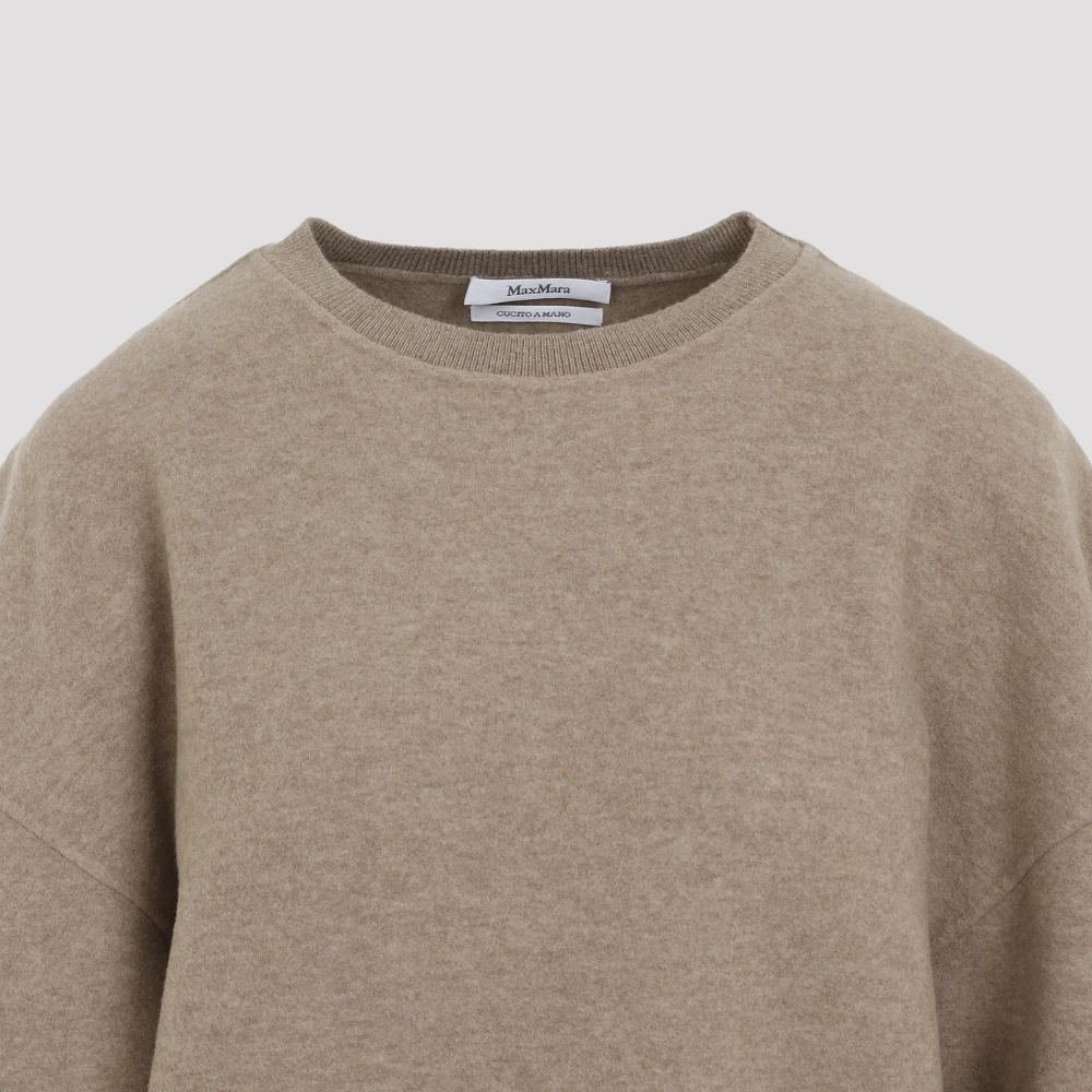 Max Mara Ronde Hals Jersey Elvira Beige Dames