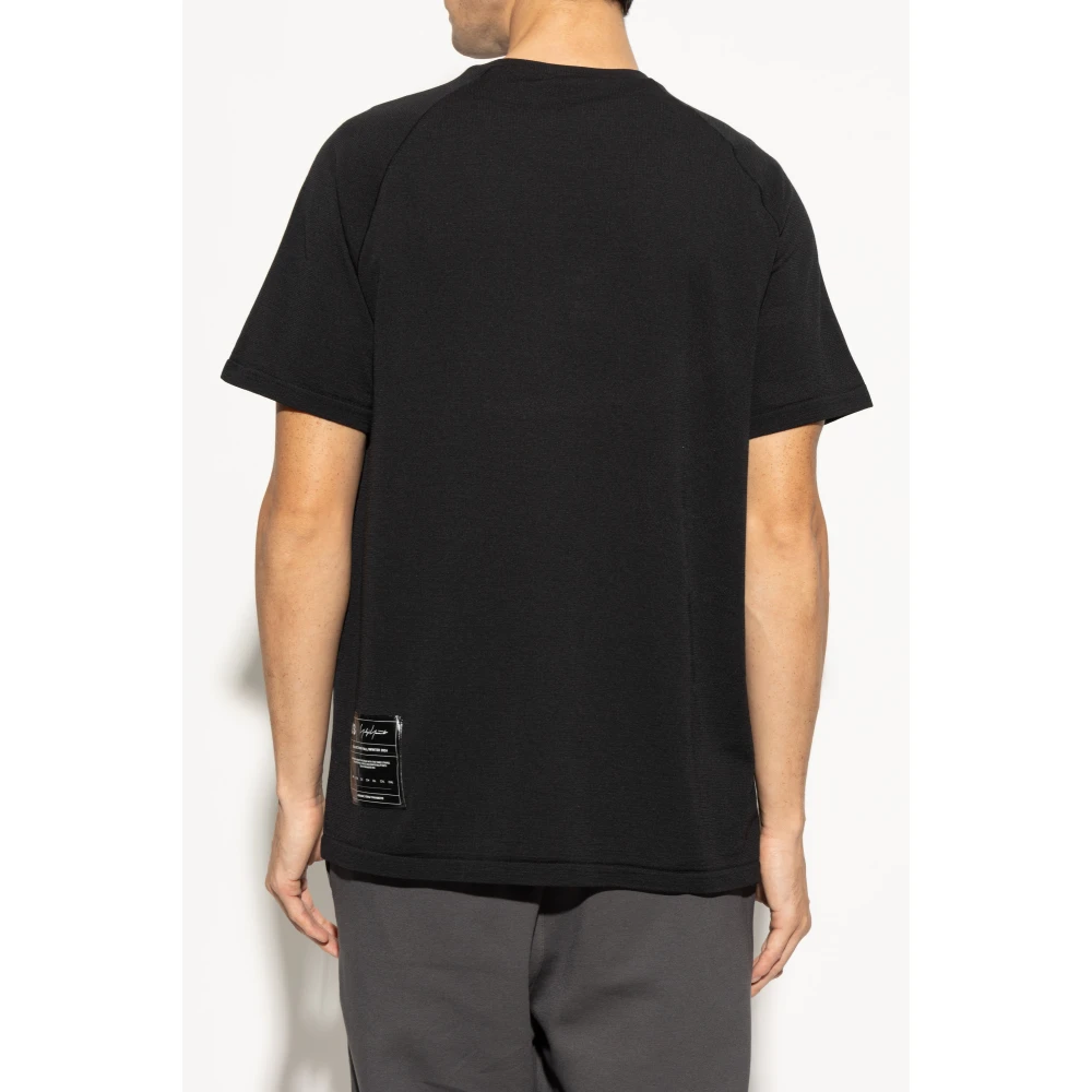 Y-3 T-shirt met logopatch Black Heren