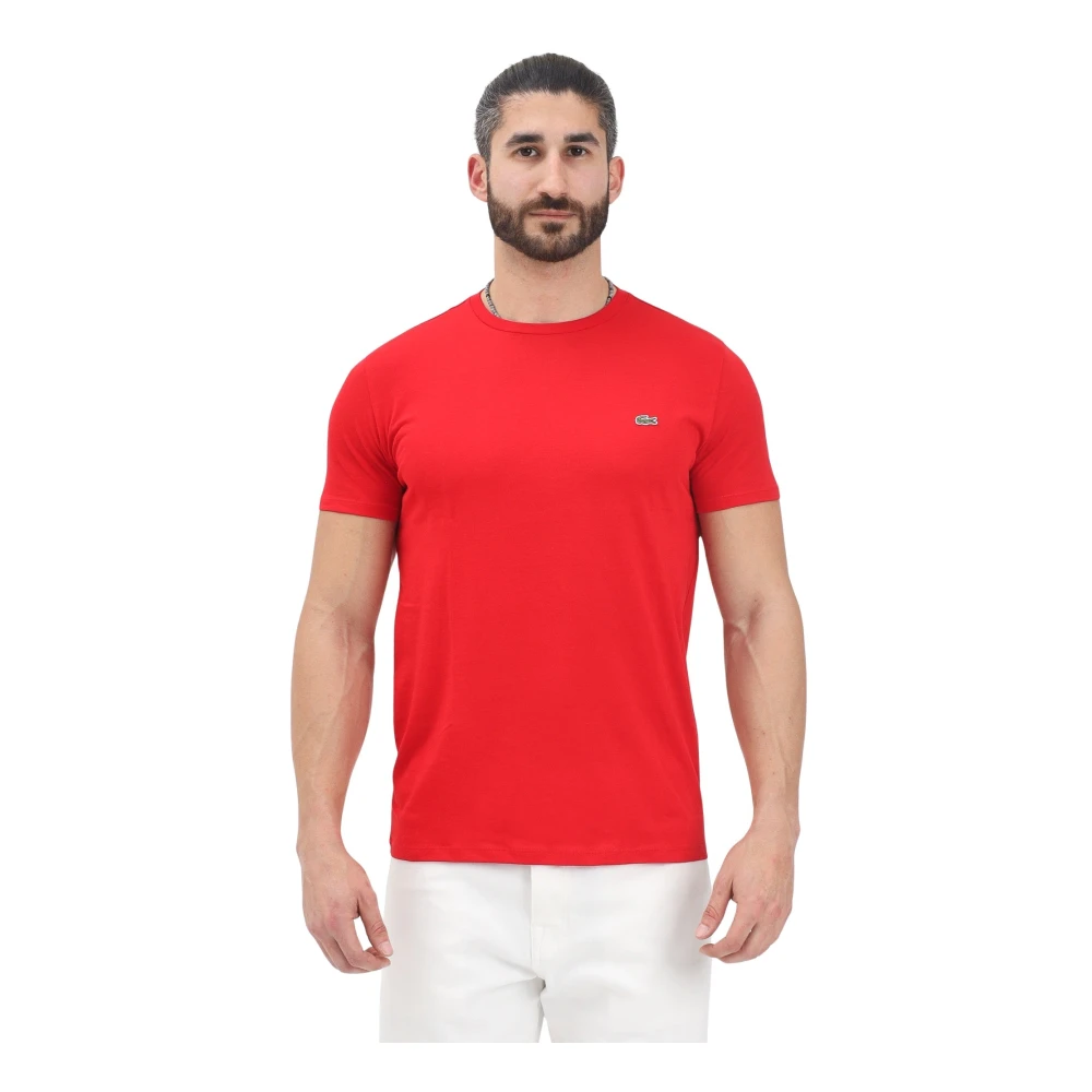 Lacoste Herr Röd Toppar S, A T-Shirts Och Polos Midnattsblå