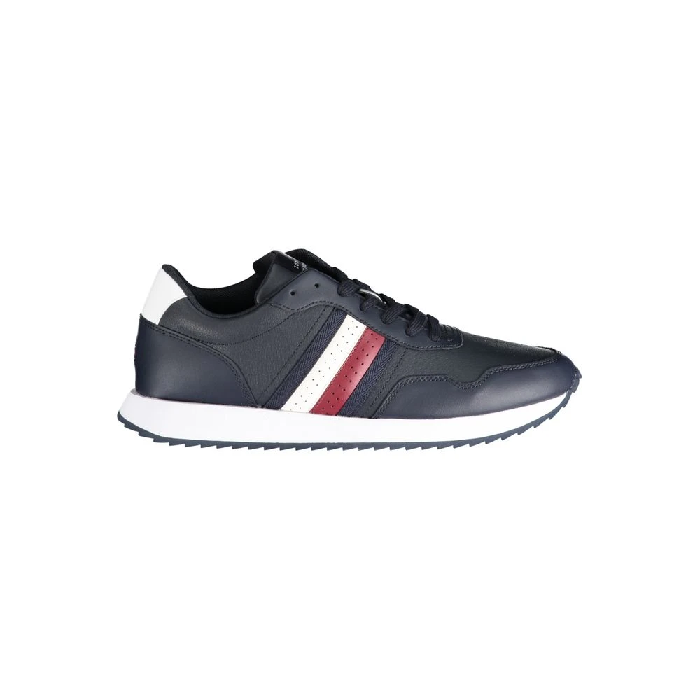 Tommy Hilfiger Men's Blue Polyester Sneaker With Contrast Details