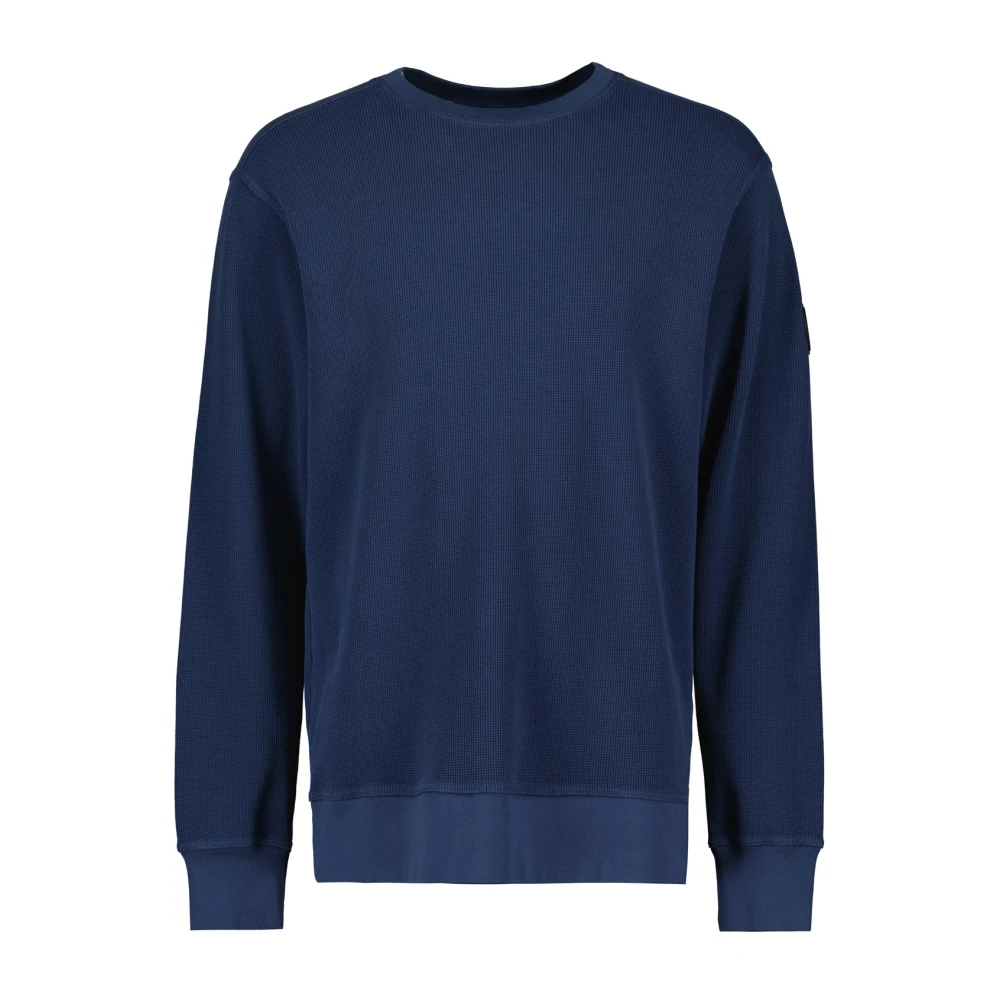 Airforce sweater trui ronde hals donkerblauw effen katoen
