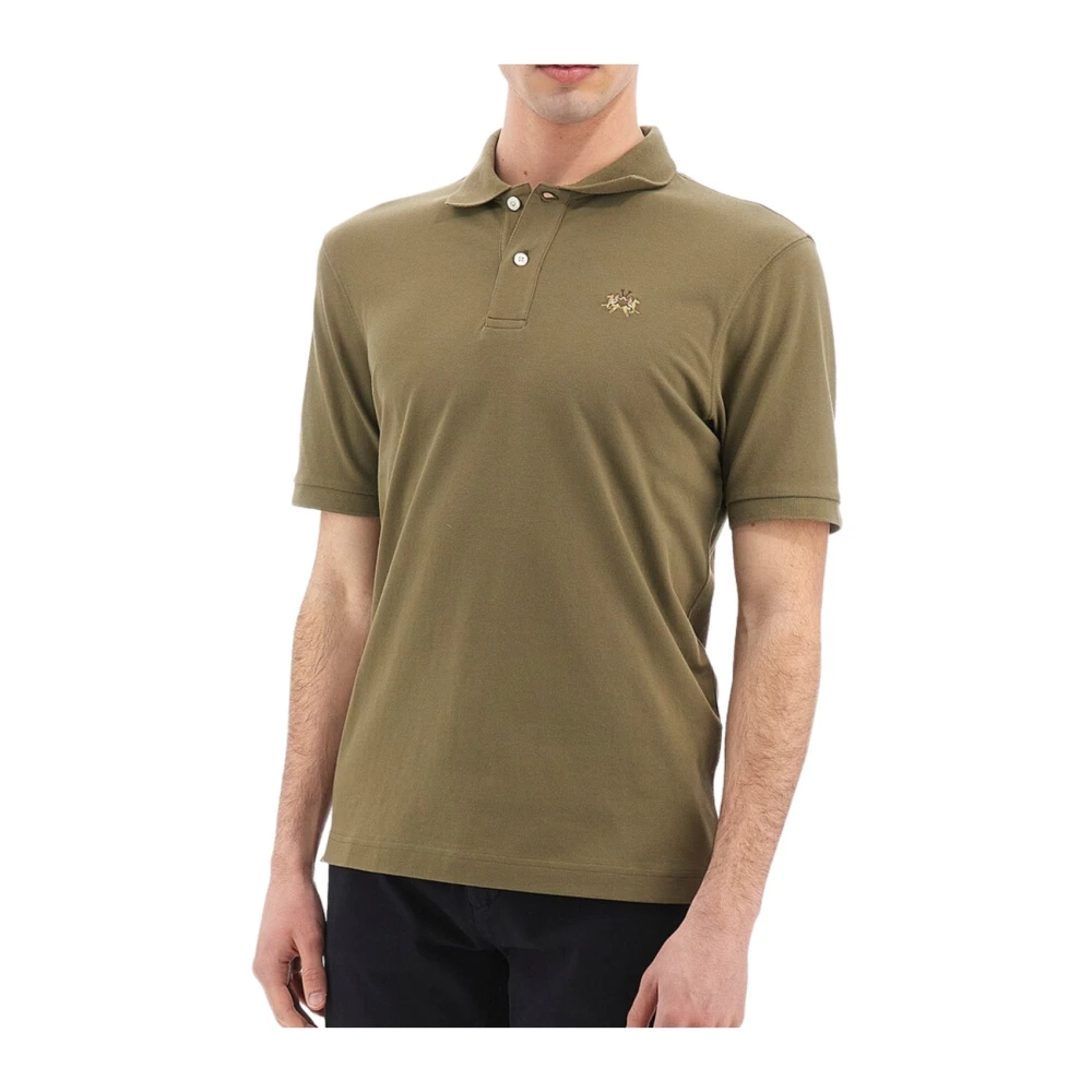 La Martina Men's Green Polo Shirts, Xl, Slim Fit Short Sleeve Polo