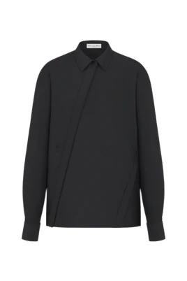 Blus med snedställd knäppning
